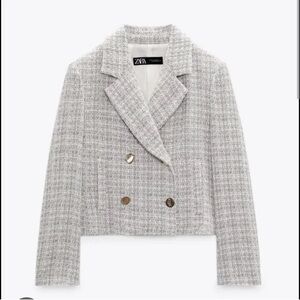Zara Women's Gray Tweed Blazer